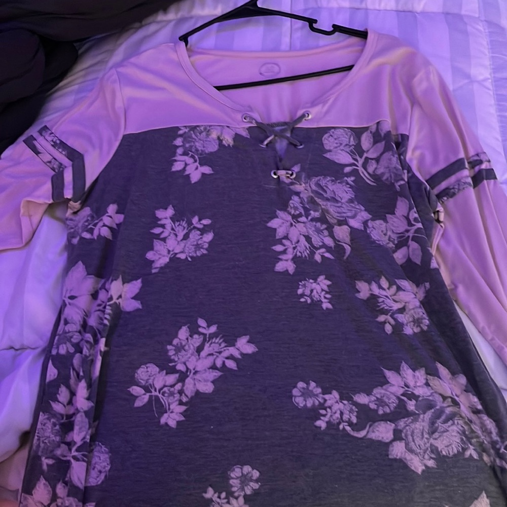 Pink and gray long sleeve  top